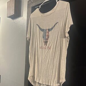 Cream Graphic Women's Top